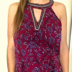 Hollister floral high neck tank top